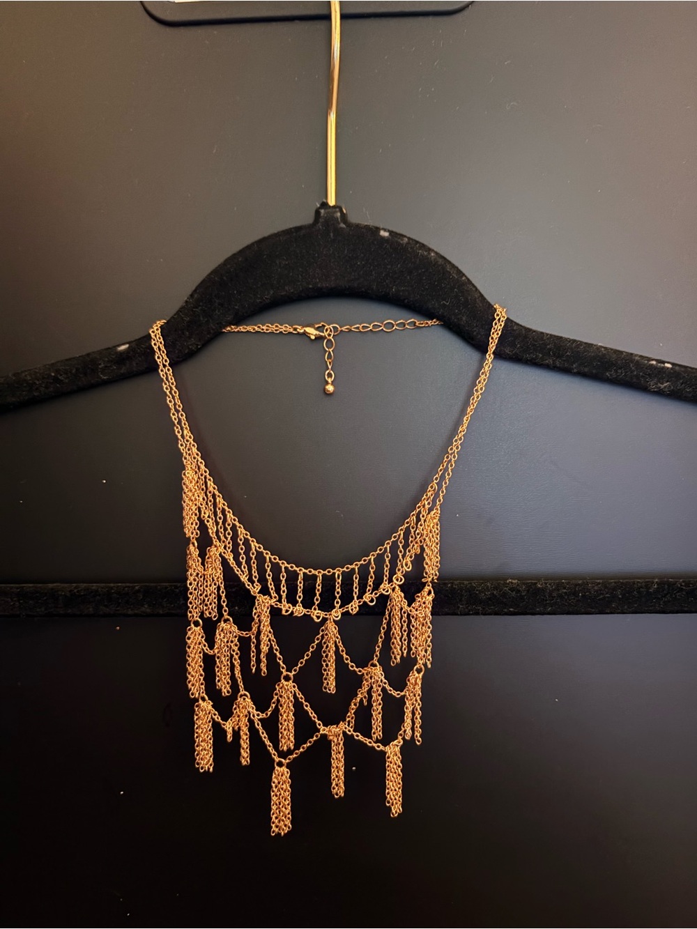 Gold Tone Cascade Statement Necklace - Women Jewelry